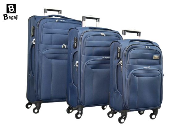 SET 3 TROLERE DIN MATERIAL TEXTIL CU 4 ROȚI
