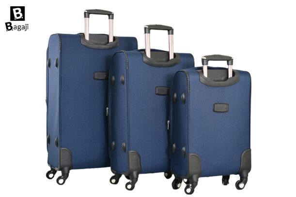 SET 3 TROLERE DIN MATERIAL TEXTIL CU 4 ROȚI