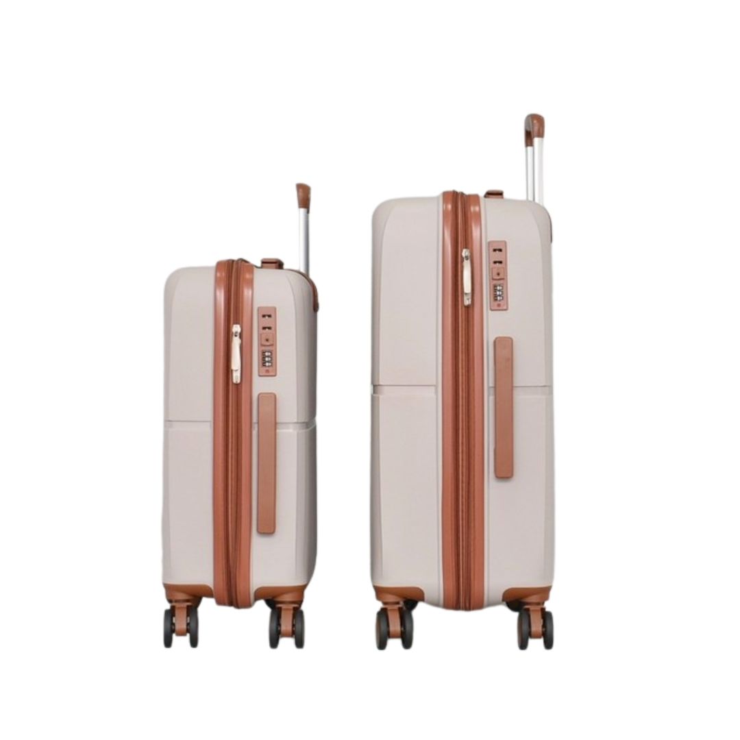 Set trolere polipropilenă – valiză medie și valiză mică pentru călătorii