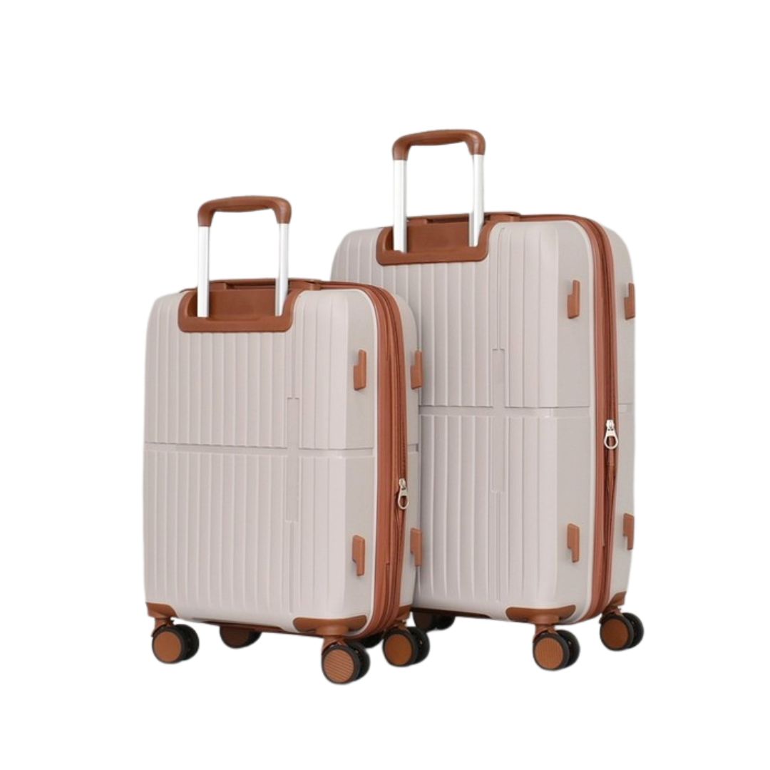 Set trolere polipropilenă – valiză medie și valiză mică pentru călătorii
