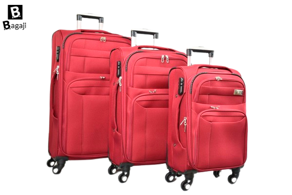 SET 3 TROLERE DIN MATERIAL TEXTIL CU 4 ROȚI