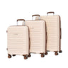 SET DE 3 TROLERE RIGIDE DIN POLIPROPILENĂ CU 4 ROȚI DUBLE – Bej