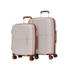 Set trolere polipropilenă – valiză medie și valiză mică pentru călătorii – Bej deschis
