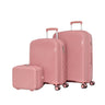 SET VALIZE DIN POLIPROPILENĂ – VALIZĂ MEDIE 24”, VALIZĂ MICĂ 20” ȘI GEANTĂ DE VOIAJ 12” – Roz