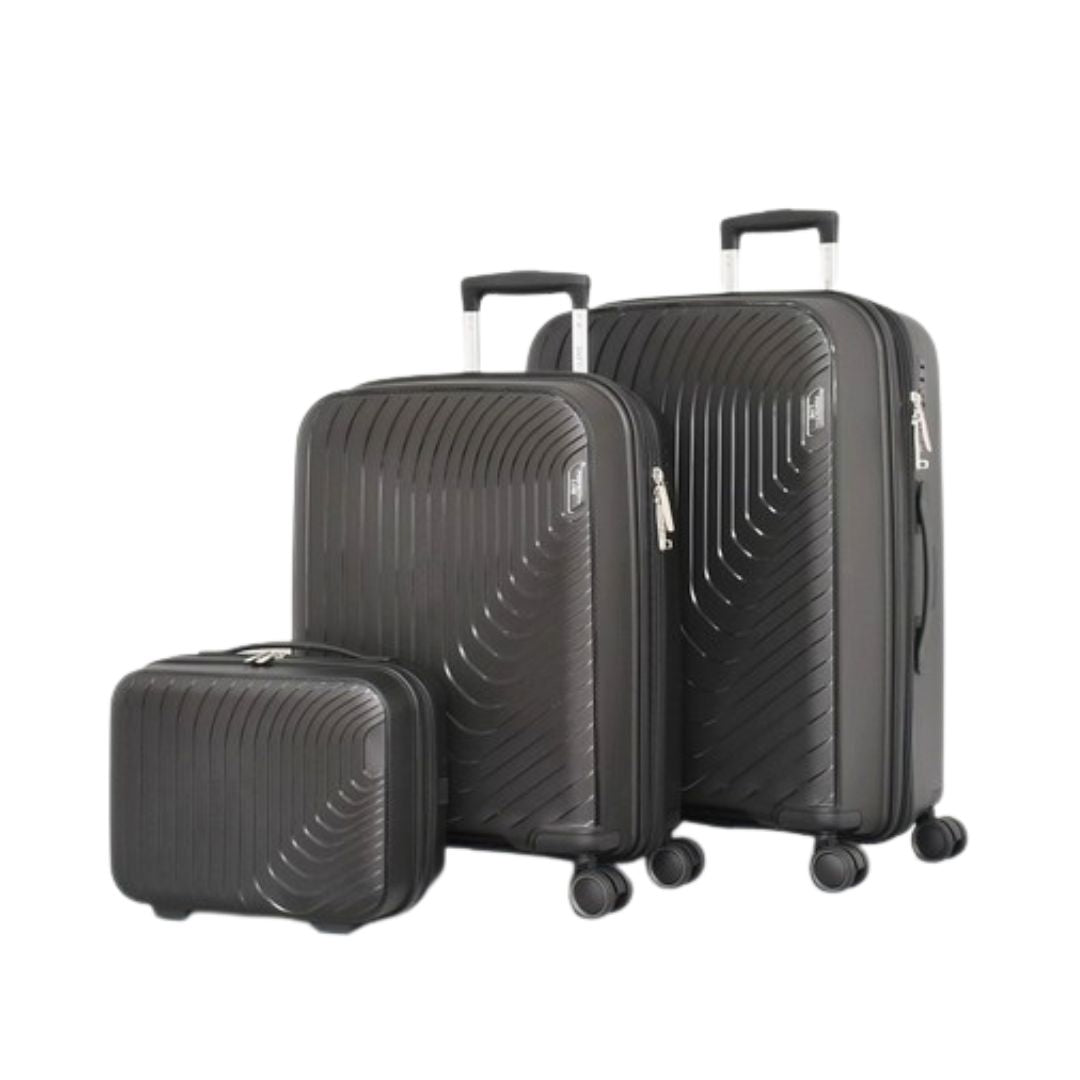 Set valize din polipropilenă – valiză medie 24”, valiză mică 20” și geantă de voiaj 12”