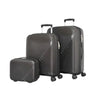 SET VALIZE DIN POLIPROPILENĂ – VALIZĂ MEDIE 24”, VALIZĂ MICĂ 20” ȘI GEANTĂ DE VOIAJ 12” – Negru