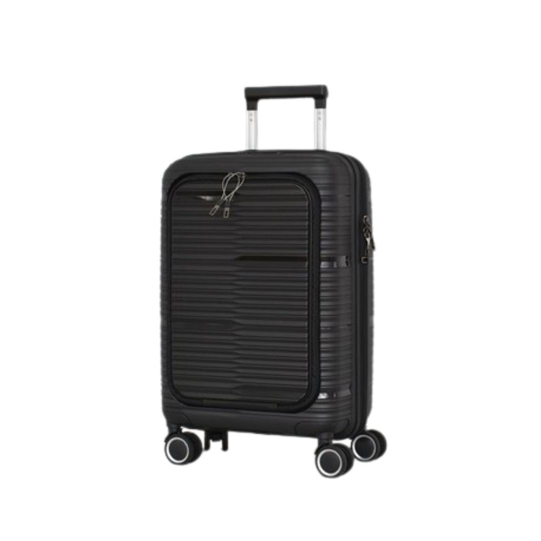 Troler-cabina-55-36-20-cm-cu-buzunar-frontal-si-laptop-15.6-polipropilena-negru