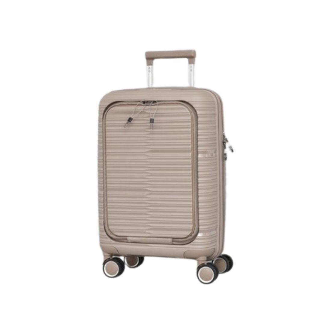 Troler pentru bagaj de mână în avion 55X36X20 din polipropilenă, cu buzunar frontal și compartiment pentru laptop