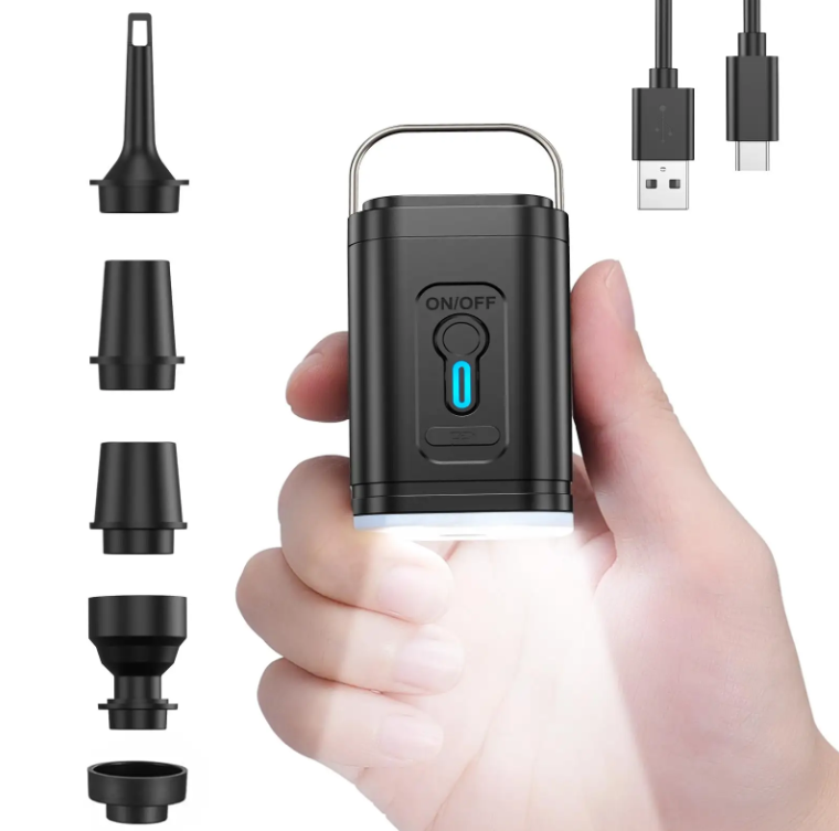 Pompă Air Pump ținută în mână, cu cinci adaptoare și cablu USB